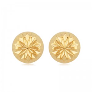 14K Faceted Button Earrings By PD Collection
