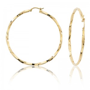 14K Square Twist Tubing Earrings By PD Collection