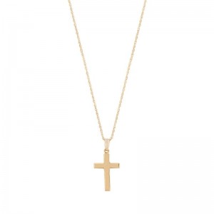 14K Yellow Gold Cross Necklace By PD Collection