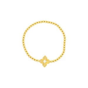 18K Yellow Gold Diamond Stretch Venetian Princess Bracelet By Roberto Coin