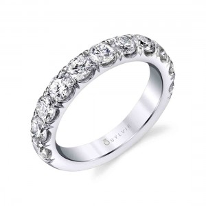 Classic Wedding Band With Shared Prongs 2 CT