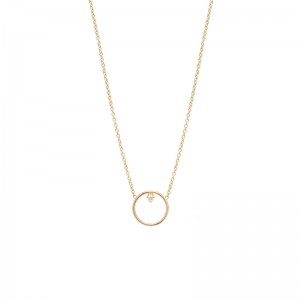 14k Diamond Medium Circle Necklace By Zoe Chicco