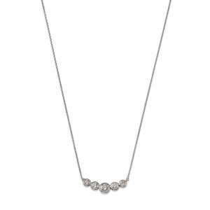 14K Diamond Graduated Bezel Necklace By Providence Diamond Collection