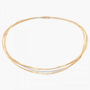 18K Yellow And White Gold Marrakech Three Strand Necklace BY Marco Bicego