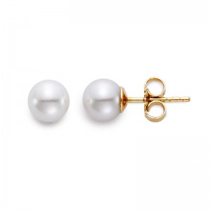 18K Pearl Stud Earrings By PD Collection