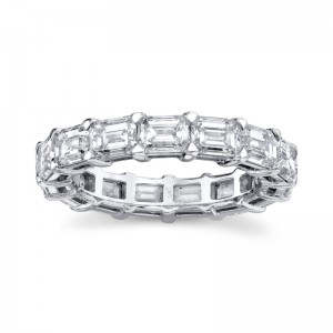 East West Emerald Cut Diamond Eternity Band