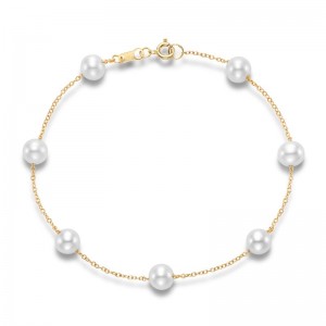14k Pearl Tin Cup Bracelet By PD Collection