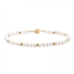 14k Pearl Rondelle Bracelet By PD Collection