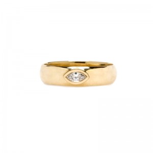14k Diamond Half Round Ring With Marquise BY Zoe Chicco