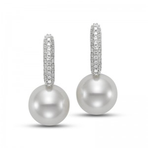18K White Gold Huggie Hoop Earrings