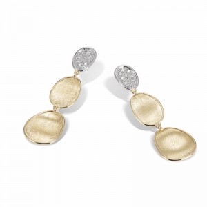 18K Diamond Petite Triple Drop Earrings By Marco Bicego