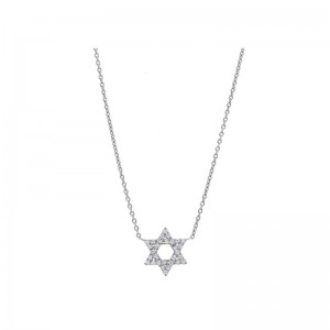 14K Diamond Star Of David Pendant Necklace By PD Collection
