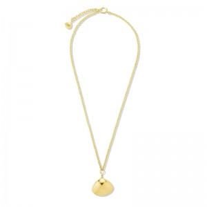 18K Yellow Gold Single Shell Charm Pendant Neclace