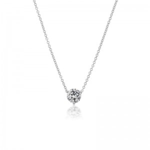 18k Solitaire Diamond Pendant Necklace BY Providence Diamond Collection