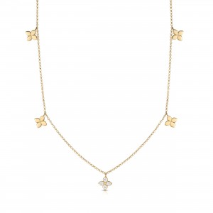 18K Yellow Gold Love By The Inch Diamond Necklace By Roberto Coin