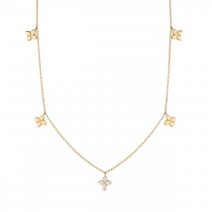 18K Yellow Gold Love By The Inch Diamond Necklace By Roberto Coin