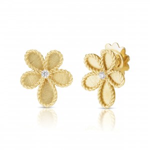 18K Yellow Gold Jasmine Flower Earrings