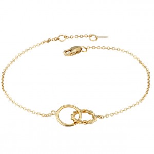 14K Yellow Gold Interlocking Twist Bracelet By PD Collection
