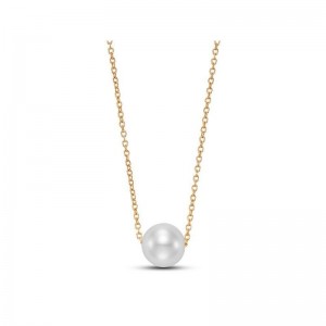 14k Floating Pearl Pendant Necklace BY PD Collection