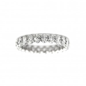 PLATINUM OVAL CUT DIAMOND SHARED PRONG ETERNTY BAND SIZE 6