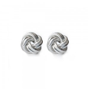Sterling Silver Small Love Knot Earrings By PD Collection