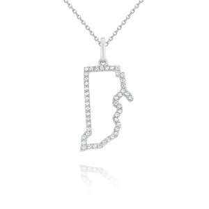 14k Diamond Rhode Island Necklace By PD Collection