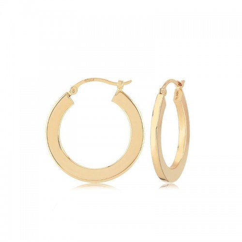 14K Yellow Gold 20Mm Flat Hoop Earrings