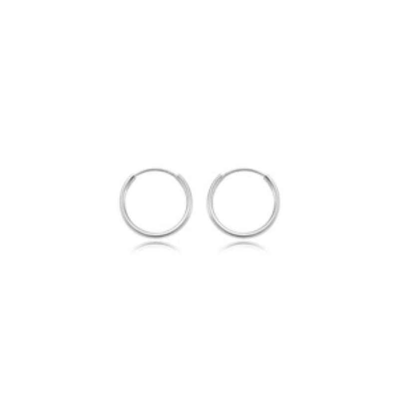 14K White Gold Endless Huggie Earrings
