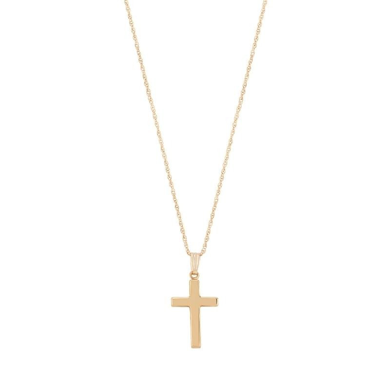 14K Yellow Gold Cross Necklace