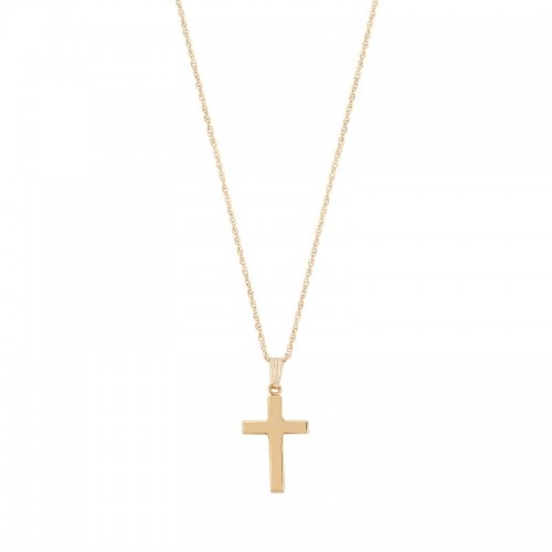 14K Yellow Gold Cross Necklace