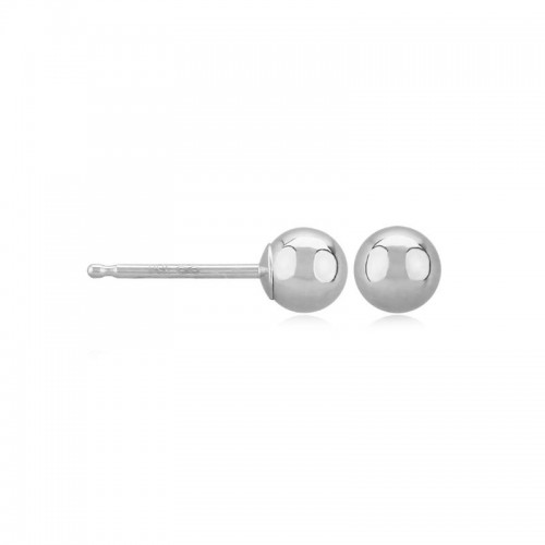 14K White Gold Ball Stud Earrings By PD Collection