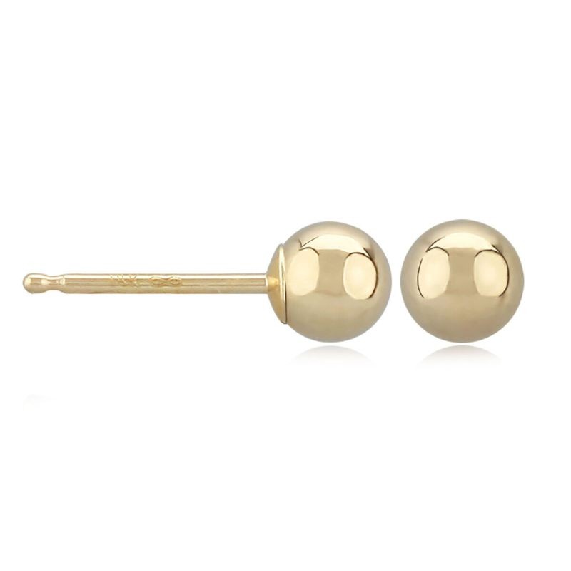 14K Yellow Gold Ball Stud Earrings By PD Collection