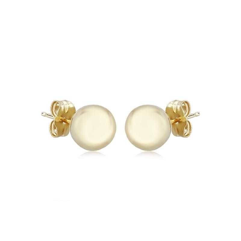 14K Yellow Gold Ball Stud Earrings By PD Collection
