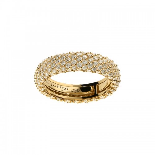 18K Yellow Gold Diamond Encrusted Band