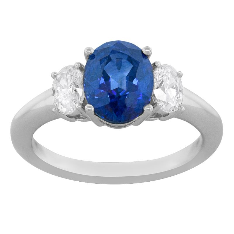 3 Stone Sapphire and Diamond Ring