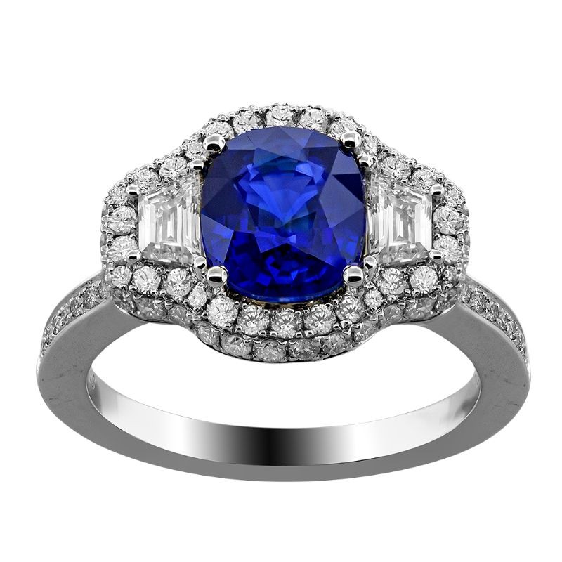 Platinum Trapozoid Halo Ring