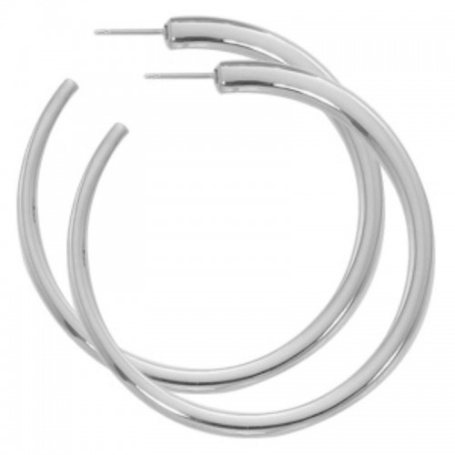 Sterling Silver Tapered Large Round Hoop By PD Collection