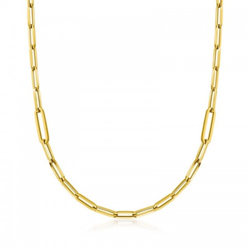 18K Alternating Size Paperclip Link Chain
