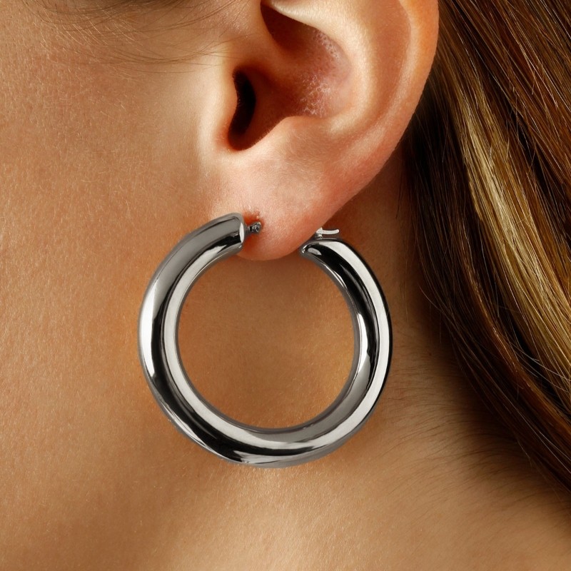 Sterling Silver Donut Hoop Earrings