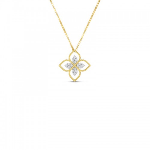 18K Diamond Flower Necklace By Roberto Coin