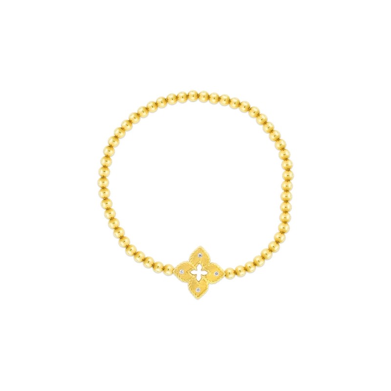 18K Yellow Gold Diamond Stretch Venetian Princess Bracelet By Roberto Coin