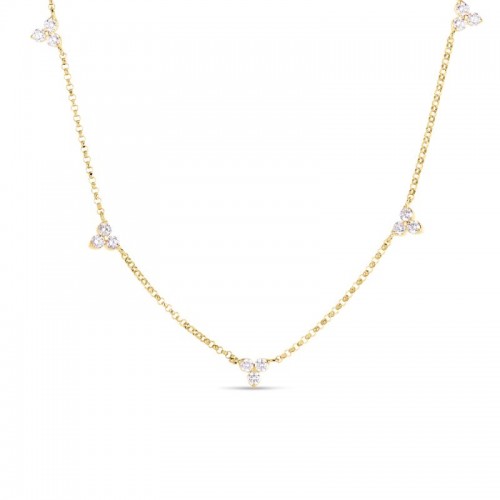18Kt Diamond Love 5 Station Diamond Necklace