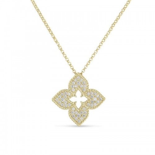 18K Diamond Flower Pendant By Roberto Coin
