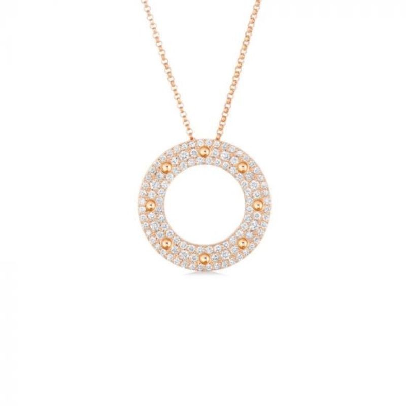 18K Diamond Disc Necklace By Roberto Coin