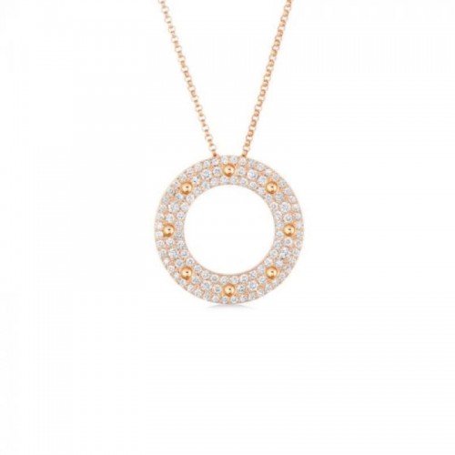 18K Diamond Disc Necklace By Roberto Coin