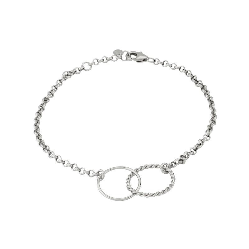 Sterling Silver Double Twist Interlocking Link Bracelet By PD Collection