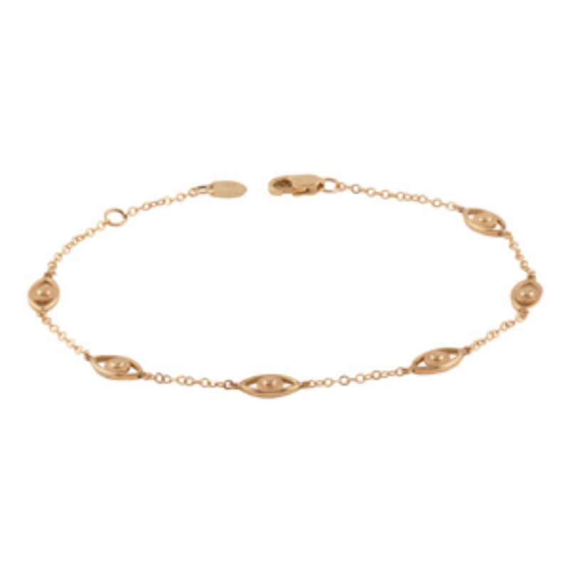 14K Multi Evil Eye Bracelet