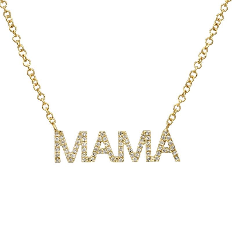 14k Diamond MAMA Necklace