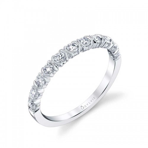 Unique Bezel Set Stackable Band - Margot
