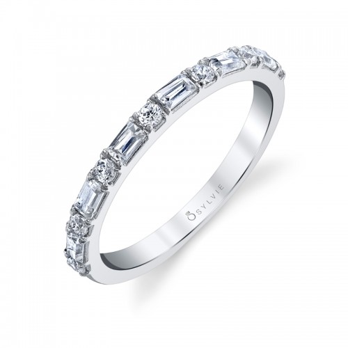 Stackable Baguette Wedding Band